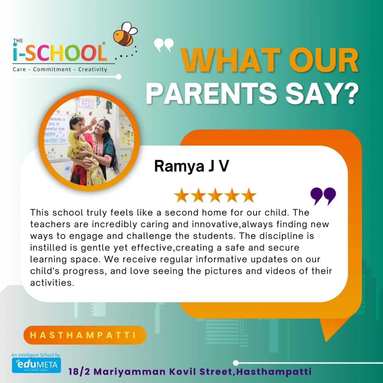 Parents sharing feedback on pre-school education